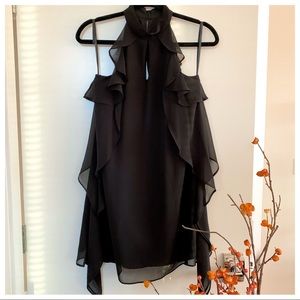 BCBGeneration Sleeveless Chiffon Halter Dress